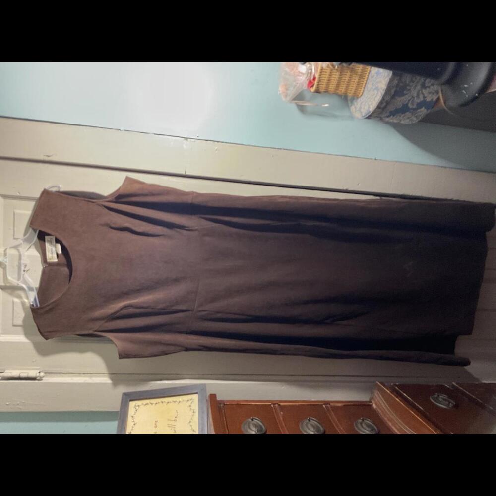 Vintage Victoria Holley Long Brown  Velvet Jumper  Sleeveless Design woman’s 18